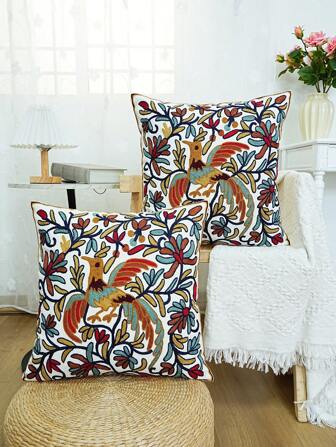1pc Polyster Canvas Phoenix Pattern Throw Pillow Covers, Decorative Throw Pillow Covers Soft Pillow Case For Couch Home Sofa Bedroom Home Decor, No Pillow Insert Rama Decoration