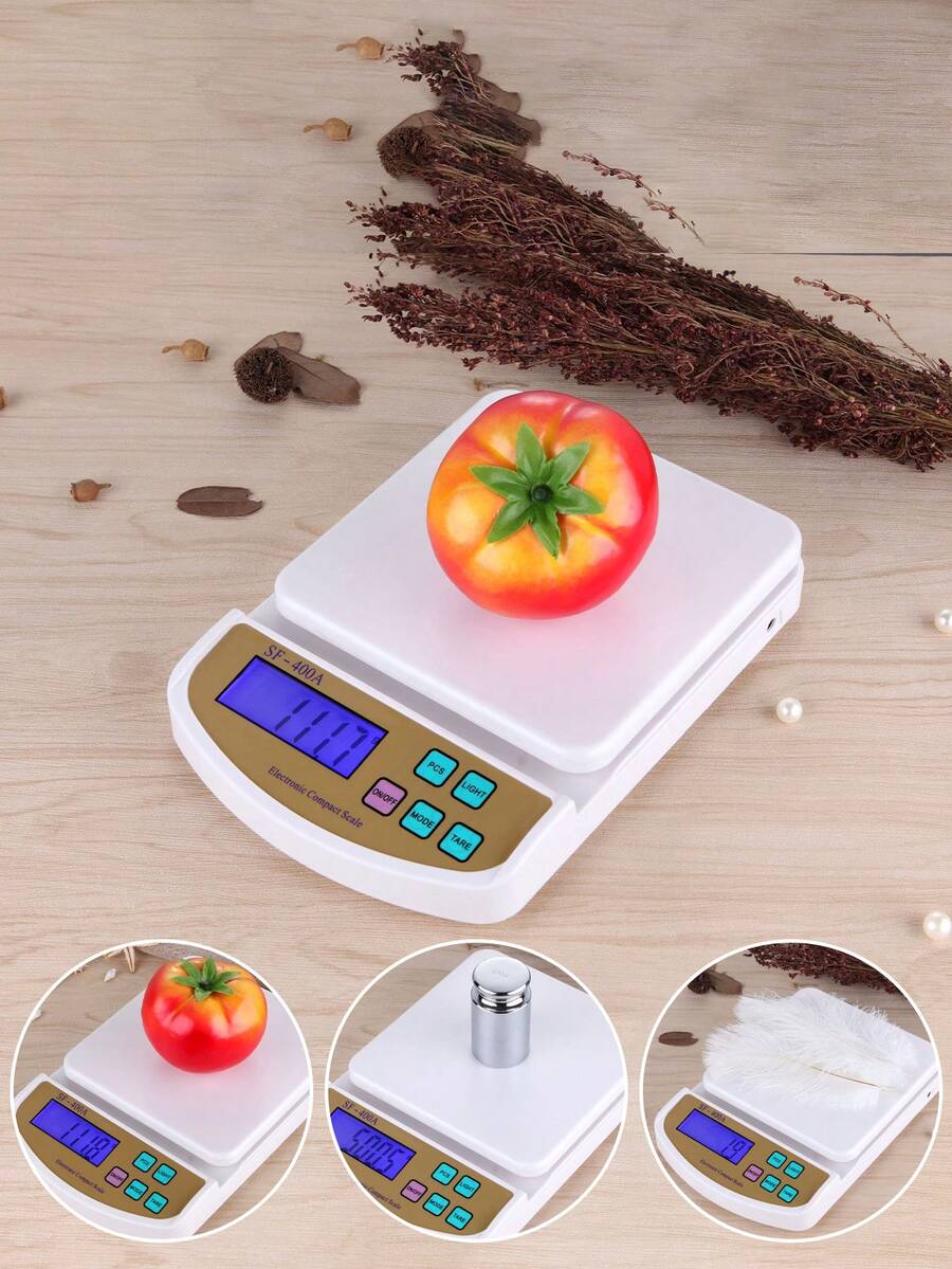 1 chiếc Cân nhà bếp kỹ thuật số, Cân thực phẩm điện tử thông minh LCD bằng thép không gỉ 22,05lb/0,04oz, Cân cà phê, Cân gram nhỏ để nướng bánh và trang sức, Màn hình LCD, Phụ kiện nhà bếp - Nhiều màu - Xem 1