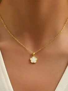 Newsoul 1件优雅925纯银串珠十字架项链，女士珠宝，女友礼物，精致珠宝 - 金色 - 查看 2