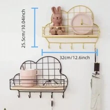 1 件北欧风格储物架，家庭客厅隔断书架，办公室壁挂书柜 - 彩色 - 查看 2