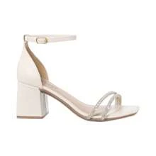 Stessy Shoes Women's Sandals With 6 Cm Thick Heel, Straps With Rhinestones, Shiny, Comfortable, Luxury Party - 柔和的白色 - 查看 3