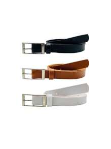 Kit Of 3 Thin Women's Belts By Fashion Blogger Silver - Eloá - 黑色 - 查看 3