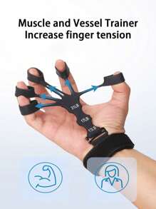 1 件硅胶 5 指手部锻炼器腕力器、篮球投篮矫正工具、手握力强化训练器 - 彩色 - 查看 1