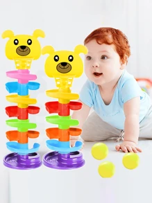 升级版加厚儿童坡道篮球轨道玩具，3 层、6 层、8 层可选，投篮轨道球塔，旋转趣味玩具，适合爬行和抓握练习，婴幼儿智能滚球玩具，儿童生日/节日礼物 [颜色随机] - 彩色 - 查看 9