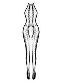 Seksowna bielizna, duży, siateczkowy, odsłaniający plecy, seksowny bodystocking, siatka rybacka