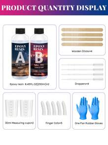 100ml/200ml/500ml/1000ml透明水晶環氧樹脂套裝，無泡沫樹脂，適用於桌面和酒吧鑄造，透明樹脂用於工藝藝術，生日/派對/節日禮品