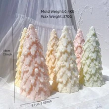 Weihnachtsbaum Silikon Kerzengießform, Weihnachtsschmuck Silikonform, Dinner Sojawachs Silikonform, Weihnachtsdekoration - Pink - Übersicht 2