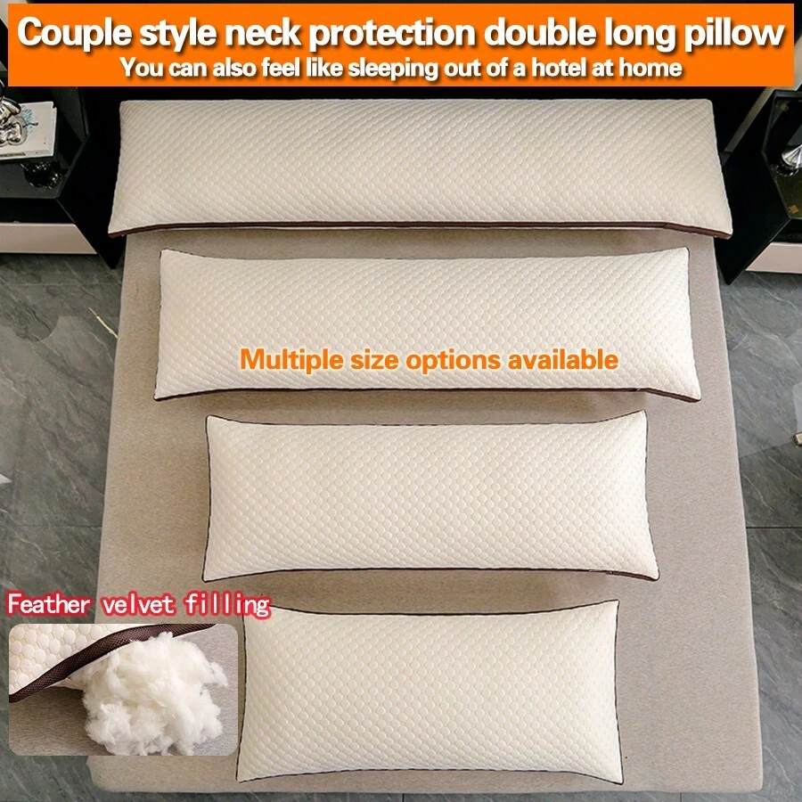 Couple's Double Head Support Pillow, Feather Filled AntiFlatten