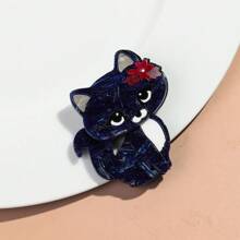 1pc Fashionable Acrylic Patchwork Cute Cat Wearing Hat & Glasses Animal Brooch, Suitable For Women Daily Wear And Gift - Colorful - View 20