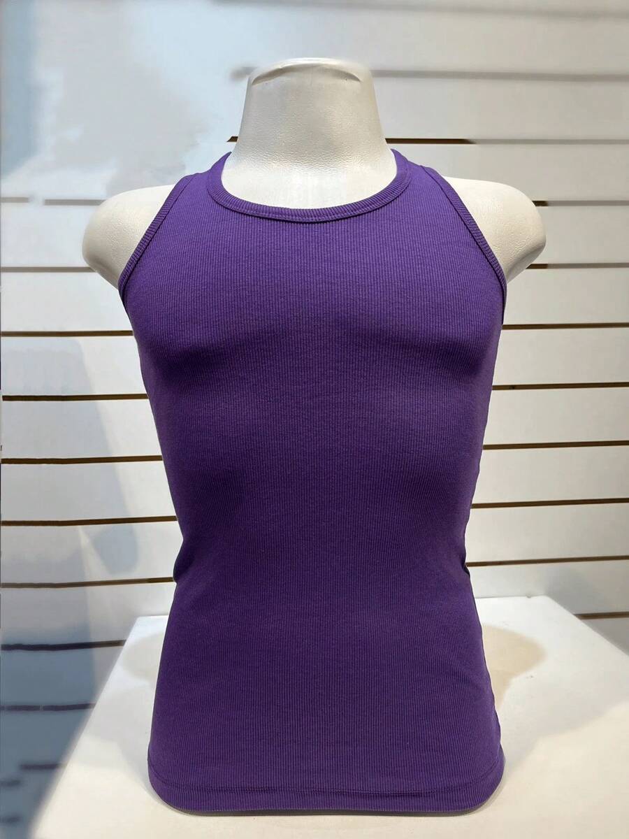 Men's American Style Ribbed Knit Tank Top - Morado - Ver 1
