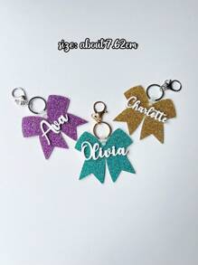 1 Pc Backpack Name Tag Acrylic Keychain Personalized Acrylic Name Tag Diaper Bag Tag, Lunch Box Tag, Kids Tag, Custom Accessory Gift - Golden - View 5