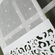 Fashionable Silver Silk Curtains, 1 Piece, 40*140cm And Other Sizes, Hollowed Out Felt Panel Design, Elegant Translucent, Light And Soft, Pocket Design, Suitable For Living Room, Dining Room And Kitchen, Perfect Match With Modern Style And Glamorous Style Home Decoration