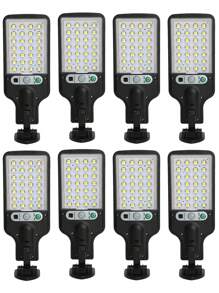 1/2/4/6/8pcs 8000W Solar Lights, 28 LEDs 3 Modes Dimmable Outdoor Wall Lamp, Waterproof Motion Sensor & Remote Control, 18650 Battery, ABS Black Housing White Light, Adjustable Rotatable Head, For Home Garden, Street, Christmas, Halloween, Parties - white light - View 15