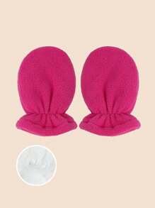 1 双新生儿 0-18 个月婴儿保暖内衬保暖手套，可爱毛茸茸日常使用防刮手套 - 1Pair - 查看 5