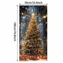 Christmas Tree Door Cover Banner For Winter Celebrations & Front Porch Decor - Multicolor - View 6