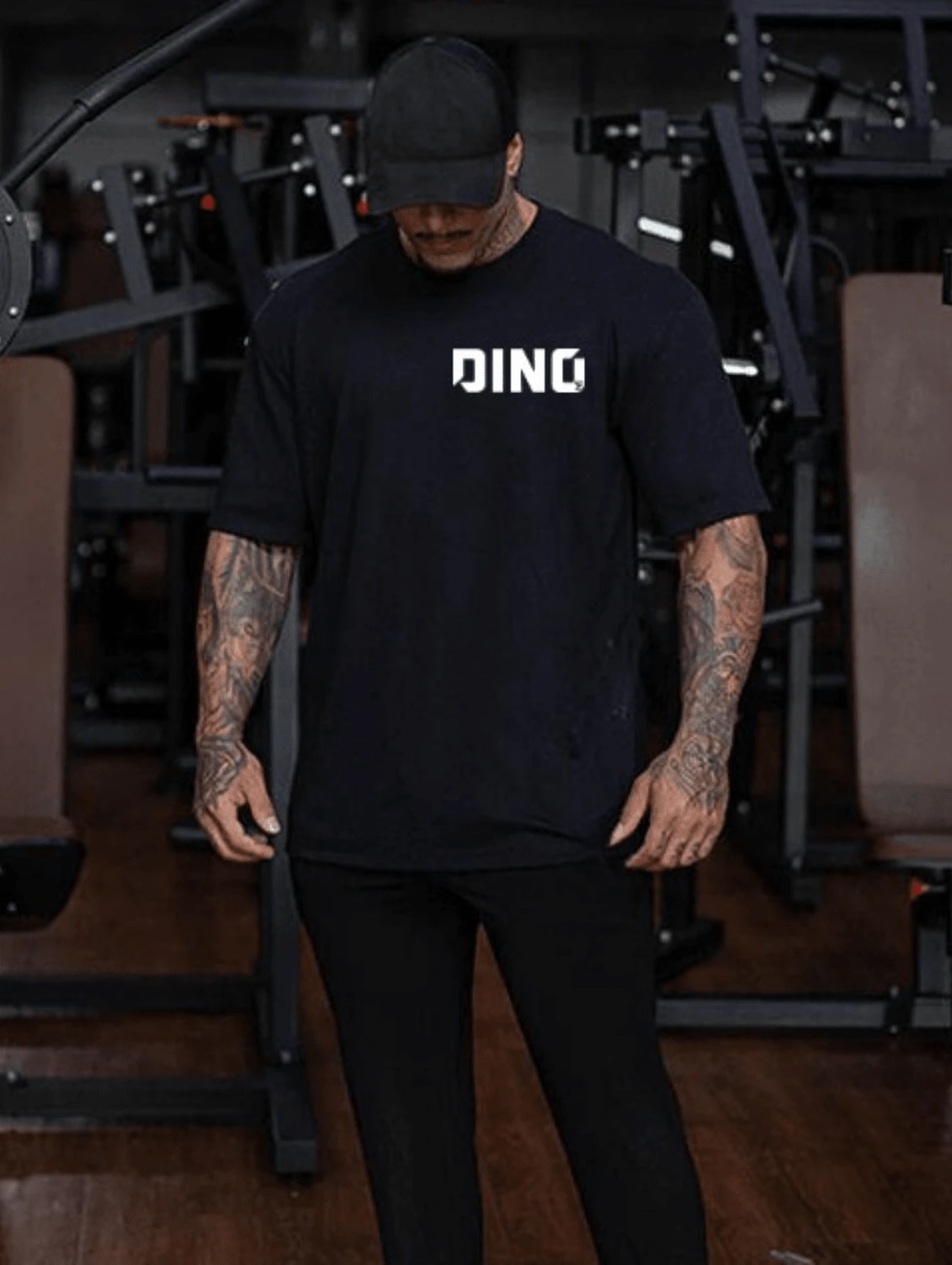 OVERSIZE T-Shirt Unisex 100% Premium Cotton Streetwear Gym Style Dino Ramn New Release Fast Shipping - 黑色 - 查看 1