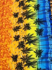 Yong Knit Beach Sarong Women's Beach Skirt Print Option 8 Size 1.1*1.7m - 橘色 - 查看 2