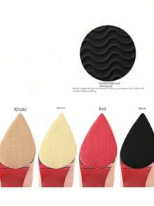 1pc Anti-Slip High Heel Cushion Pad, Water Wave Texture Self-Adhesive Shock Absorbing Non-Slip Sole Protector, Trimmable - Multicolor - View 6