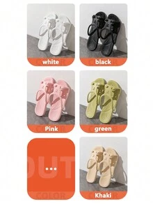 1 双便携式折叠拖鞋，男女通用沙滩凉鞋，适合户外旅行，防水防滑休闲情侣拖鞋，轻便舒适，时尚沙滩 EVA 平底鞋 - 綠色 - 查看 8