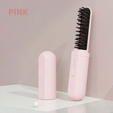 1PC Portable Rechargeable Hair Straightener Brush Wireless Hair Straightener, Professional Hair Care Appliance, Anti Scald Hair Straightener, Multi Temperature Adjustable Hair Straightener, Student Dormitory Straight Clip Travel Craft Electric Heating Comb - Multicolor - View 14