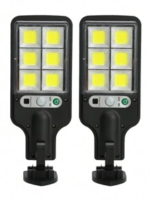 1/2/4/6/8pcs 太阳能户外灯，7700W 6 面板 72 COB 灯，庭院壁灯，Y 户外露营灯，太阳能景观灯，黑壳白光，18650 高容量电池，ABS 材料，3 种调光模式。持久照明户外壁灯，防水，商业照明，可调节运动传感器和遥控器，适用于商业街道、家庭庭院、户外通道、花园、车库和装饰照明 - 白光-72COB - 查看 13