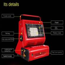 Portable Outdoor Heating Stove,Miniature Camping Tent Fireplace,Liquefied Gas/Coal Gas Ice Fishing Heater Cartridge Stove