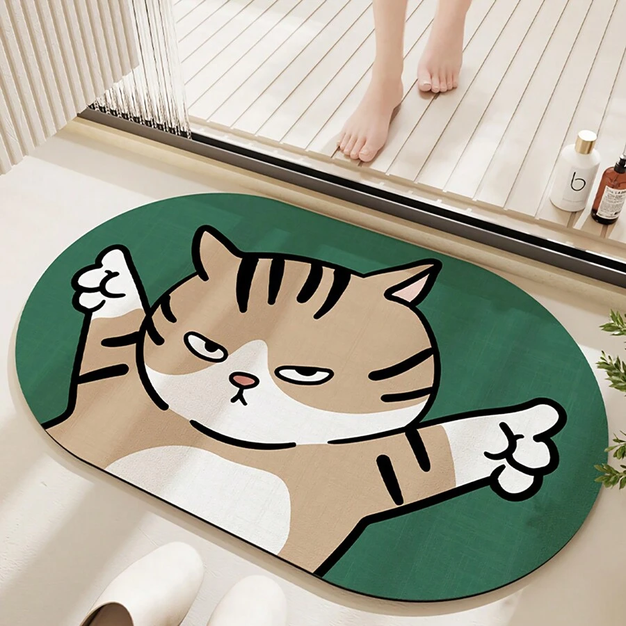 Thảm phòng tắm khô nhanh - Thảm phòng tắm siêu mỏng có lớp lót cao su cho sàn phòng tắm - Thảm tắm chống trượt có thể giặt được, vừa vặn dưới cửa - Trước bồn rửa, bồn tắm, vòi hoa sen, bồn cầu - Nhiều màu - Xem 1