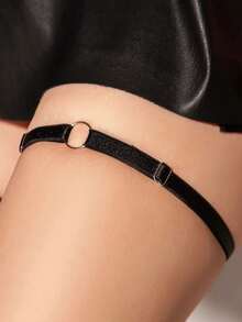 2PCS Đai chân có thể điều chỉnh Đai chân có thể điều chỉnh Đai garter Punk Gothic Đai đùi Garter cho Cosplay, Tiệc Spike - màu đen - Xem 2