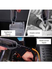 可充电无绳电动螺丝刀套件 - 旋转工具，配有多功能家用小型电钻驱动器、LED 灯和手提箱 - 非常适合 DIY、家庭维修和木工项目 - 彩色 - 查看 9