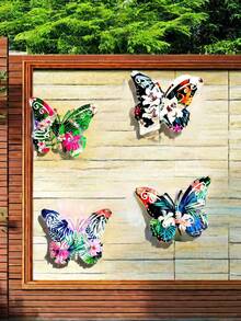 1pc/4pcs Kim loại bướm treo tường trang trí, bướm treo nhiều màu 3D thích hợp cho phòng khách, phòng ngủ, vườn, sân, hàng rào, tường, trang trí vườn, trang trí tiệc ngày lễ, Halloween, Giáng sinh, quà tặng Ngày của Mẹ, Ngày của Cha - Phù hợp cho mùa xuân, hạ, thu và đông - Không có lông vũ - Không cần điện - Nhiều màu - Xem 3