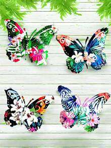 1pc/4pcs Kim loại bướm treo tường trang trí, bướm treo nhiều màu 3D thích hợp cho phòng khách, phòng ngủ, vườn, sân, hàng rào, tường, trang trí vườn, trang trí tiệc ngày lễ, Halloween, Giáng sinh, quà tặng Ngày của Mẹ, Ngày của Cha - Phù hợp cho mùa xuân, hạ, thu và đông - Không có lông vũ - Không cần điện - Nhiều màu - Xem 1