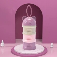 1 pieza Caja portátil para almacenamiento de leche en polvo/alimentos para bebés de 3/4 capas, con compartimientos separados adecuados para leche en polvo y alimentos complementarios - multicolor - Ver 2