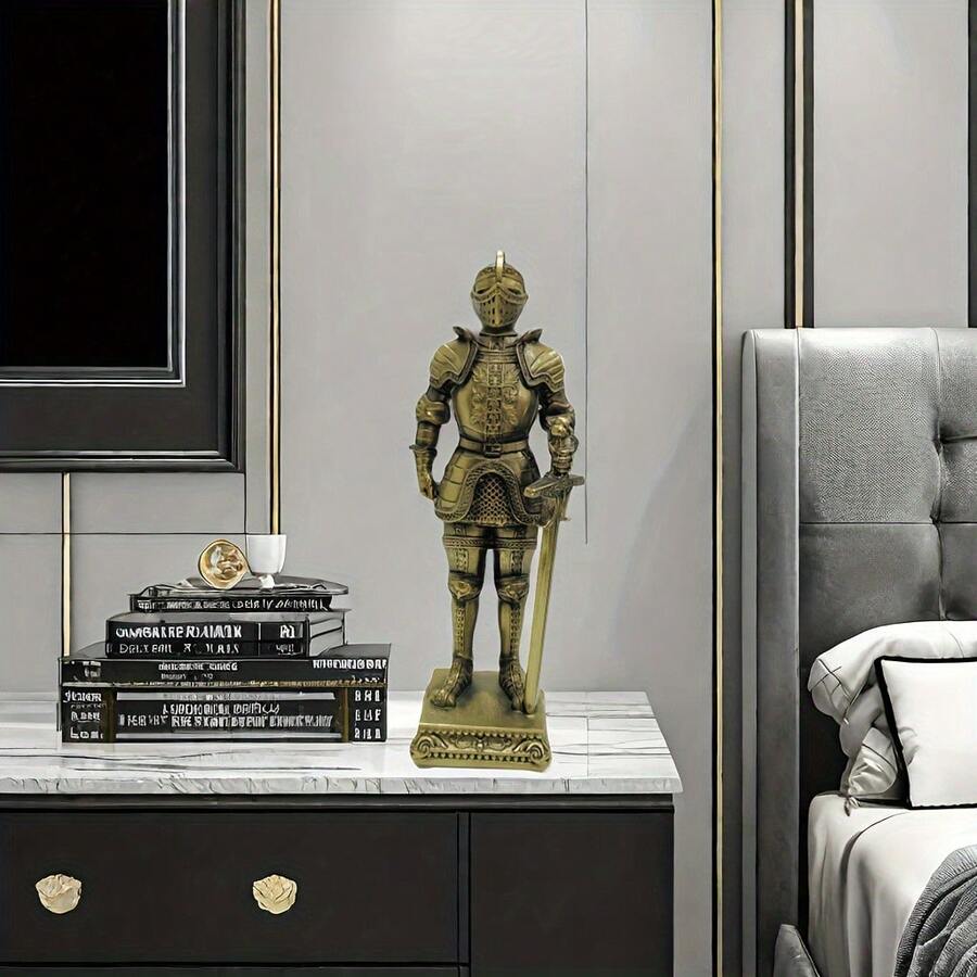 Knight Statue King's Guard Medieval Decor Polyresin Knight Swordsman