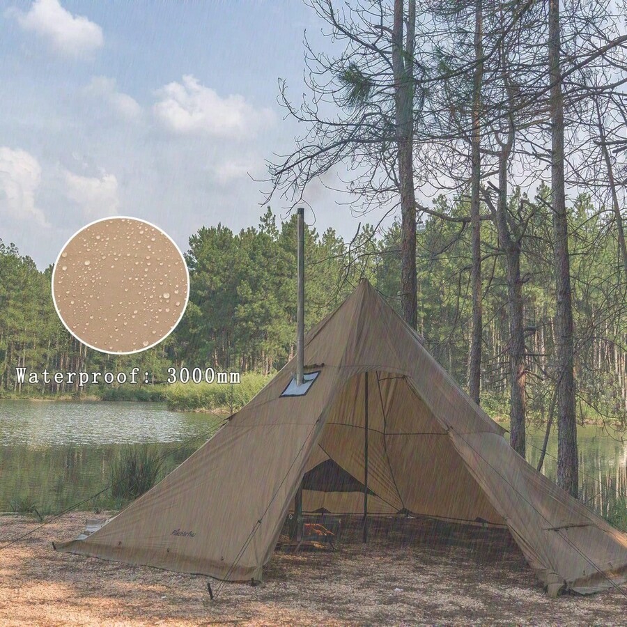 Camping Hot Tent 48 Person Tipi Tent With Stove Jack For Bushcraft