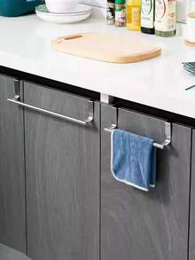 1 件/2 件不锈钢毛巾杆、浴室门安装毛巾架、浴室配件、免钻柜门安装洗碗布架、单杆柜门安装毛巾架 - 彩色 - 查看 6