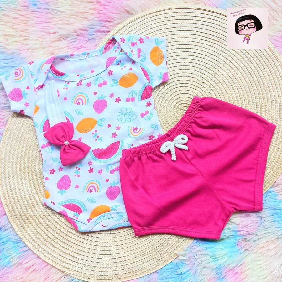 Baby Girls Bodysuits - 玫瑰紅 - 查看 1