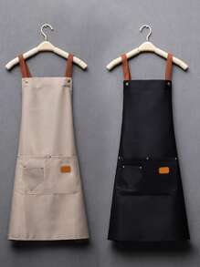 1pc Custom Apron With Pockets, Personalized Apron, Canvas Apron, Embroidery Apron, Custom Kitchen Apron, Personalized Chef Apron,Mother's Day Gifts - Multicolor - View 5