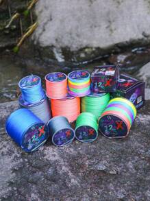 SOUGAYILANG 12 股编织鱼线灰色 100 米/300 米耐磨编织线海钓咸水 PE 线渔具适用于咸水和淡水户外钓鱼配件 - 灰色 - 查看 10