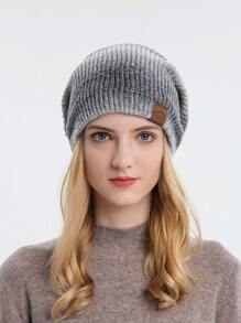 Women Simple Comfortable Ombre Knit Hat For Winter Daily Wear - Multicolor - View 5