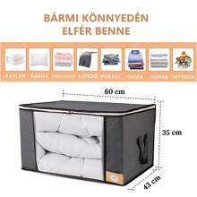 3 Bolsas de Almacenamiento Grande con Asas y Ventana Transparente Organizador de Ropa, para Almacenar - Gris Claro - Ver 10