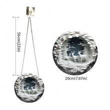 3 件装圣诞门挂牌圆形亚克力圣诞装饰 3D 驯鹿挂牌节日墙壁装饰 - 20x20cm - 查看 2