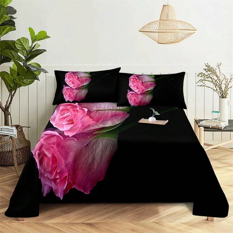 Home Bedsheets Luxury Rose Single Bedsheet Fashion Design Flowers