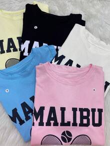 T-Shirt T-Shirts Women's Fashion Summer Malibu 02 - 藍色 - 查看 2