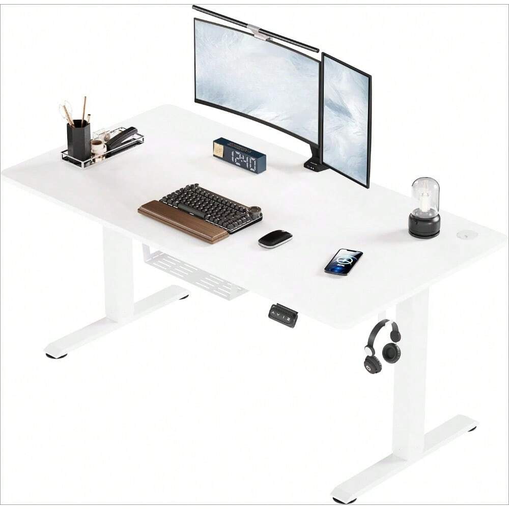 Standing Desk 140x60cm, Height Adjustable Desk Ergonomic Stand Up Desk
