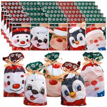 50pcs Cartoon Christmas Theme Print Candy Bags Gift Bags - Penguin-large - View 1