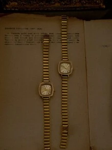 1pc New Vintage Carved Floral Pattern Golden Square-Dial Women's Watch, Fashion Minimalist Elegant Luxury Petite Waterproof Stainless Steel Strap Classic Quartz Watch, Suitable For Daily Wear, Formal Events And Accessory - Gold - View 6