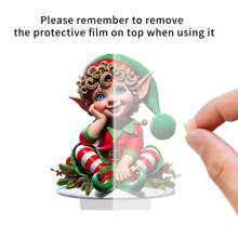 1 件亚克力圣诞桌面装饰，2D 桌牌，适用于卧室、客厅、办公室、室内/室外艺术装饰，送给朋友的礼物 - 彩色 - 查看 6