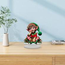 1 件亚克力圣诞桌面装饰，2D 桌牌，适用于卧室、客厅、办公室、室内/室外艺术装饰，送给朋友的礼物 - 彩色 - 查看 3