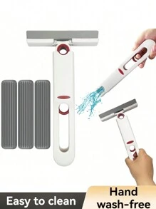 便携式迷你拖把，自挤海绵拖把，懒人免提家用迷你桌面汽车玻璃清洁拖把，手持迷你拖把用于桌面清洁，海绵擦拭，擦拭，无需手洗，桌面拖把 - 彩色 - 查看 10