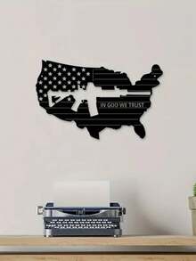 علامة فنية حيوية لرأس الغزال قناص مصنوعة من الحديد ومزينة بالاسم لتزيين جدار المزرعة، هدية مخصصة بإسم الدولة لديكور البورش/الفناء، فن حديدي إبداعي